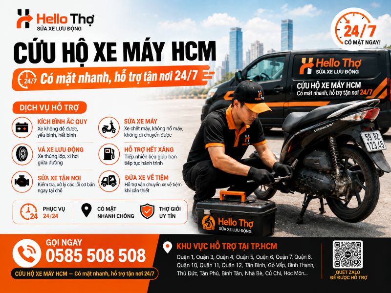 Cứu hộ xe máy HCM