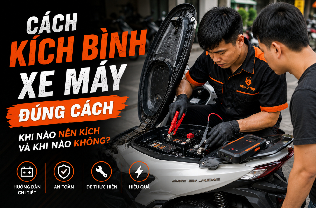 Cách kích bình xe máy đúng cách