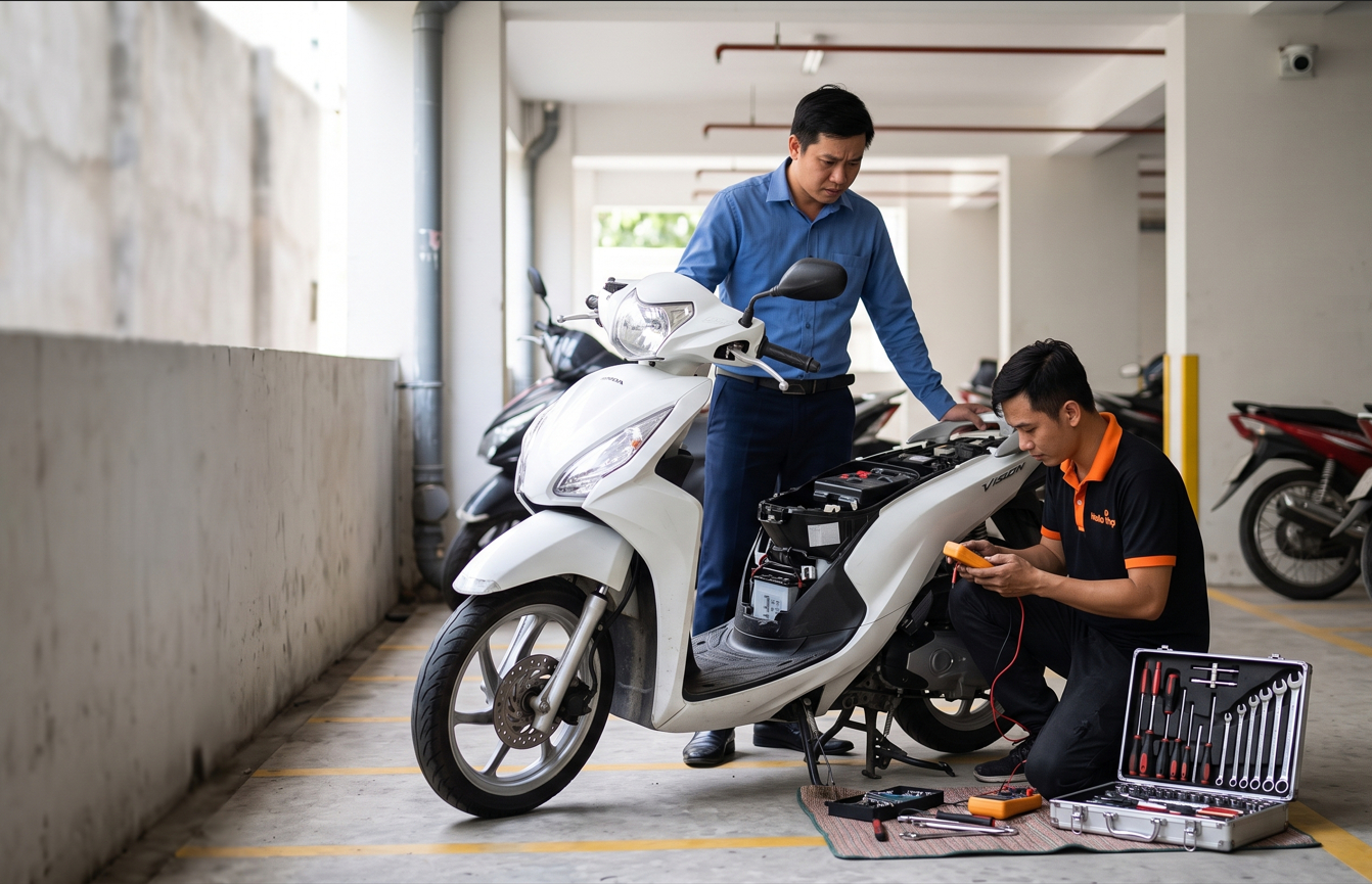 Xe máy không đề được - Kiểm tra nguyên nhân trước khi sửa chữa