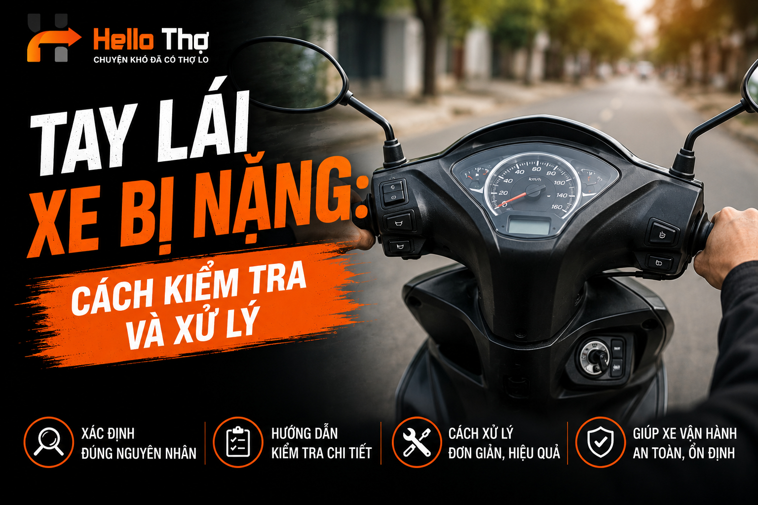 Tay lai xe may bi nang